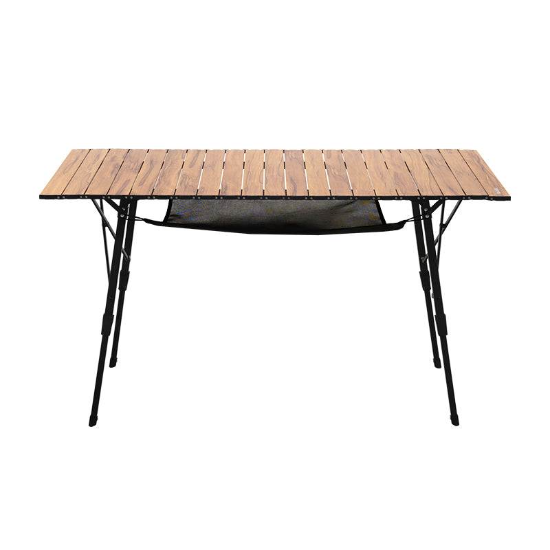 Foldebord stort med justerbar højde og trælook bordplade, robust og let at transportere.