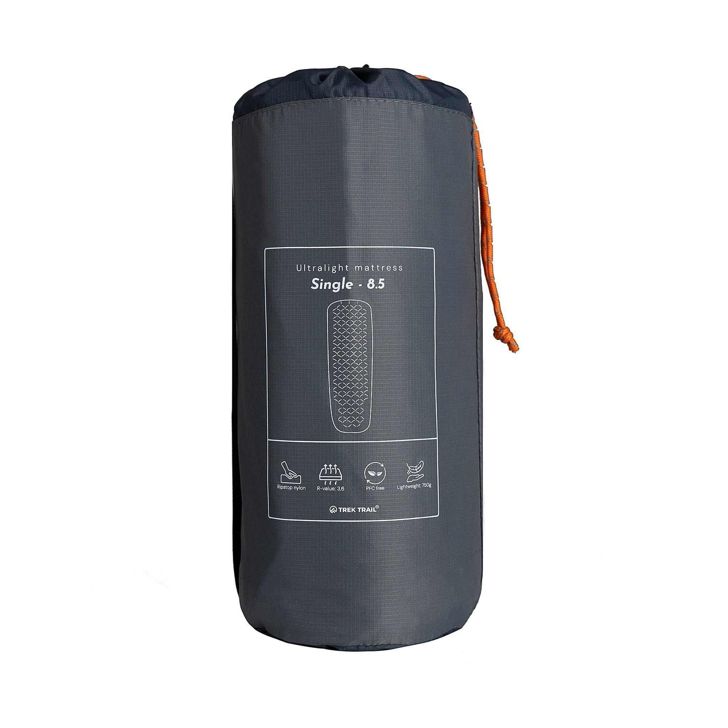 Ultralet liggeunderlag - 8,5 cm in compact storage bag, lightweight design, 195 x 63 cm, ripstop nylon.
