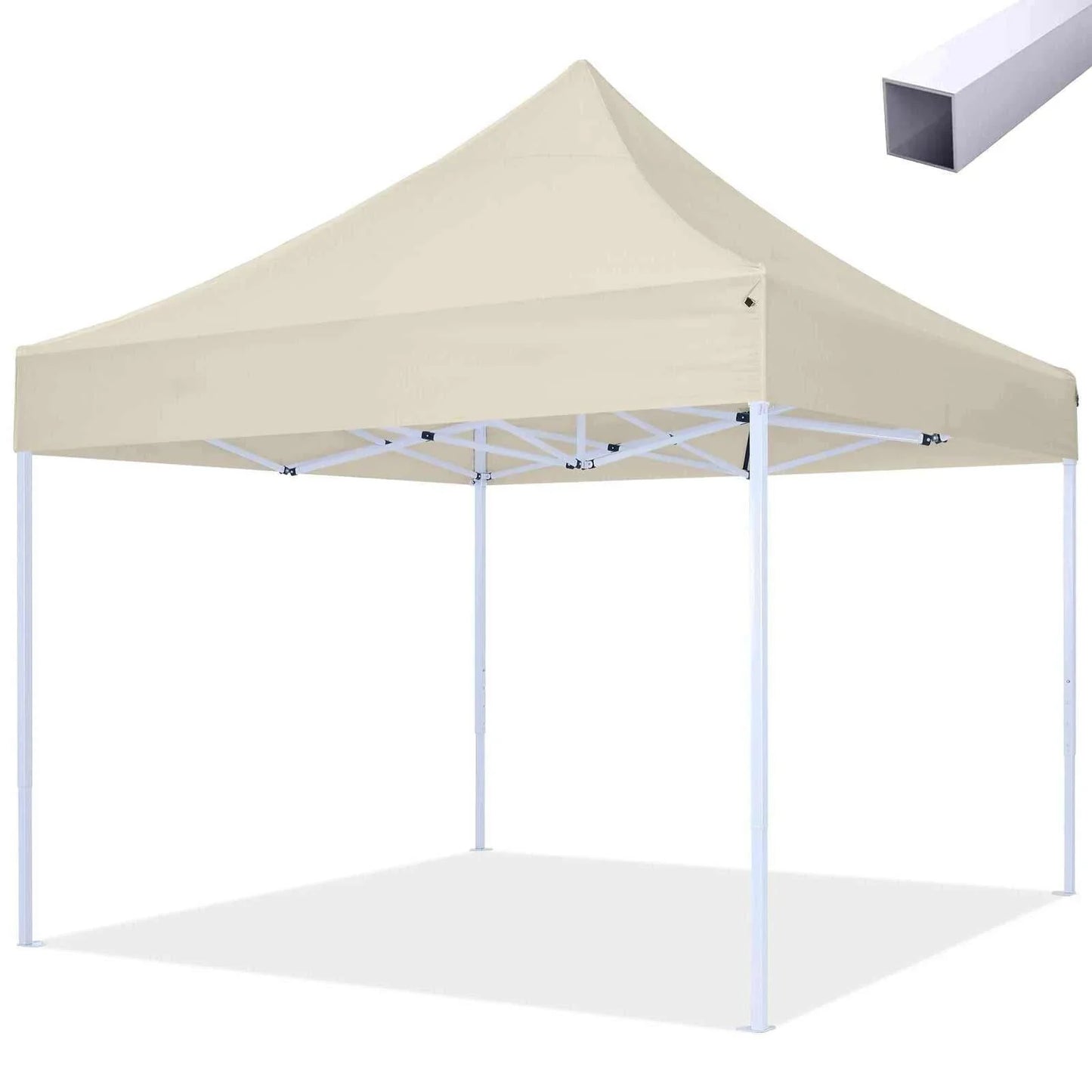 Pavillon Easy Up 3x3m with sturdy white steel frame and waterproof, UV-protected polyester roof.