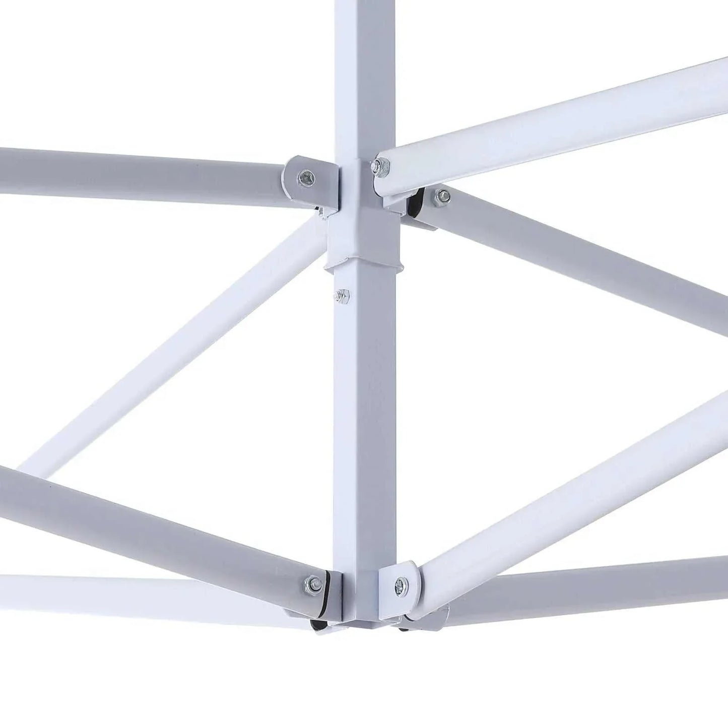 Close-up of a white steel frame structure for Pavillon Easy Up 3x3m, showcasing durable and corrosion-resistant 40mm square tubes.