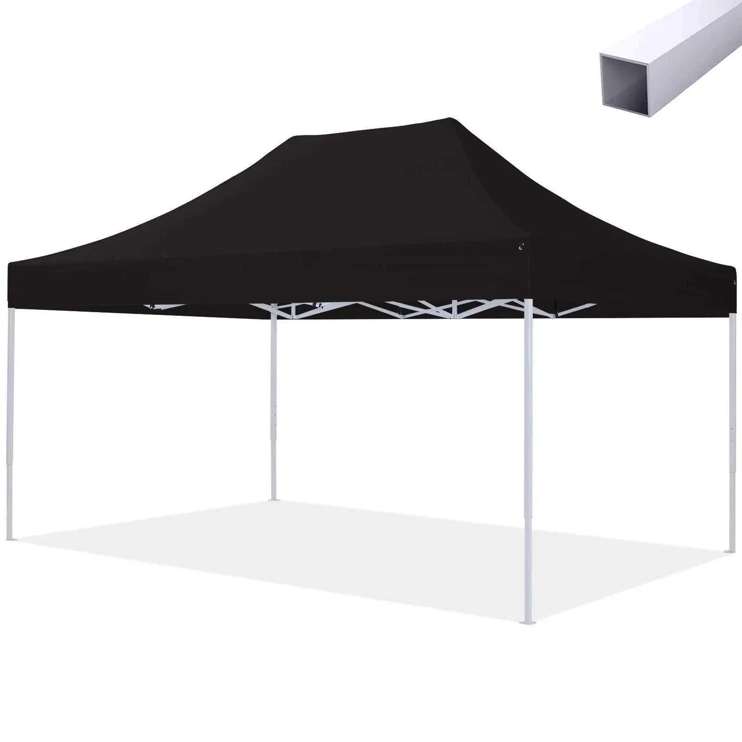 Pavillon Easy Up 3x4,5m with black canopy and sturdy steel frame.