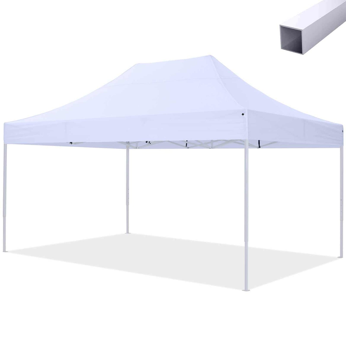 Pavillon Easy Up 3x4.5m with steel frame in white, waterproof UV-protected polyester canopy.