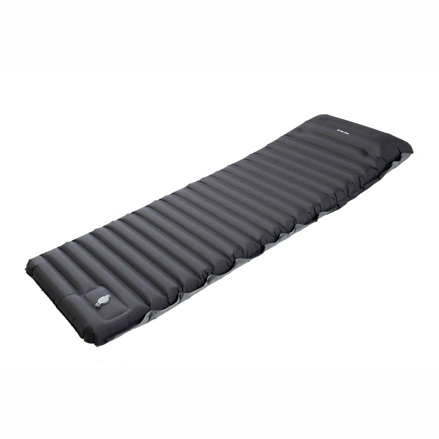 Ultralet liggeunderlag, 10 cm, indbygget pude og fodpumpe, ekstra bred, ripstop nylon.