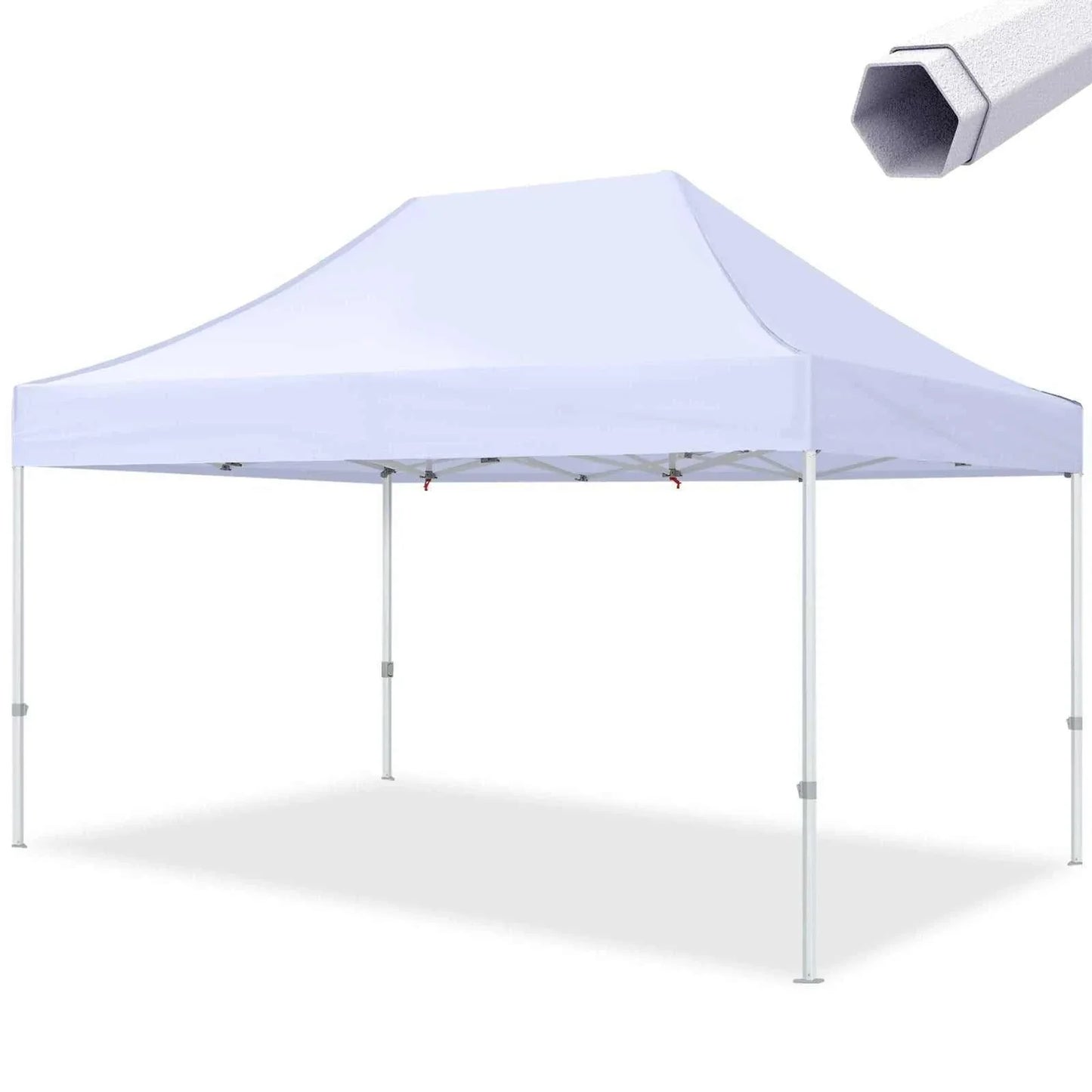 Pavillon Easy Up 3x4.5m with white steel frame and waterproof polyester canopy.