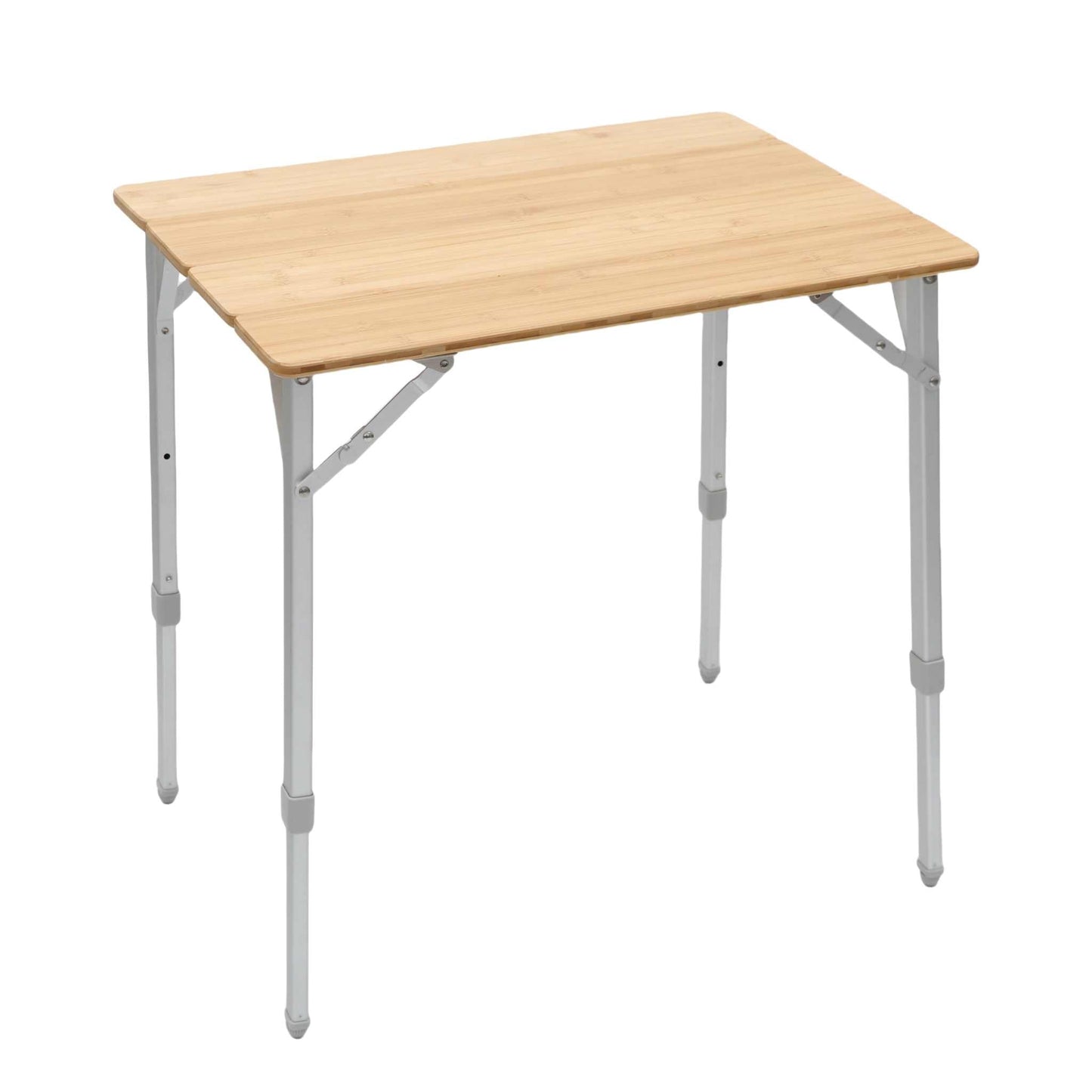 Bambus foldebord 65 x 50 cm med justerbar højde i letvægtsdesign.