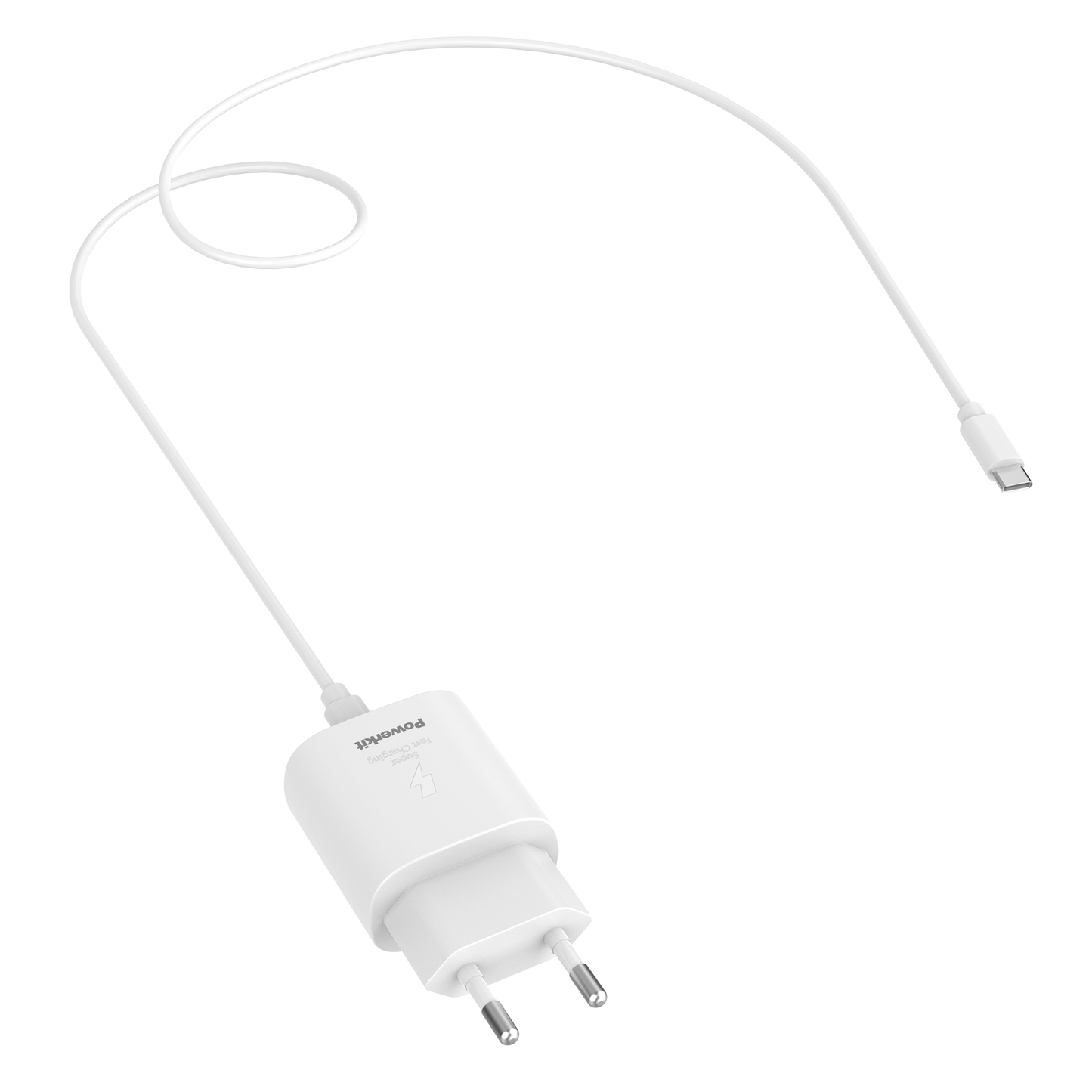 USB C oplader og kabel til hurtigopladning, 1 meter længde, 20W, CE godkendt, kompatibel med forskellige USB C-enheder.