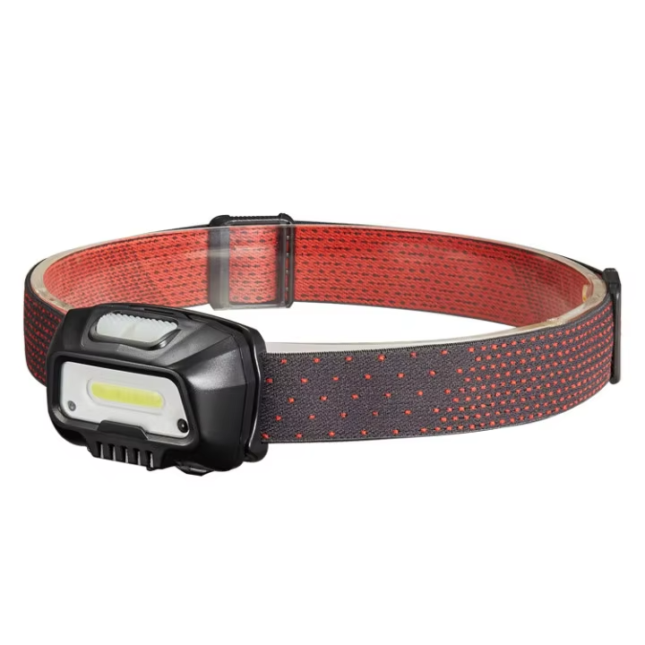 genopladelig pandelampe med 350 lumen og USB C opladning med justerbar hovedrem