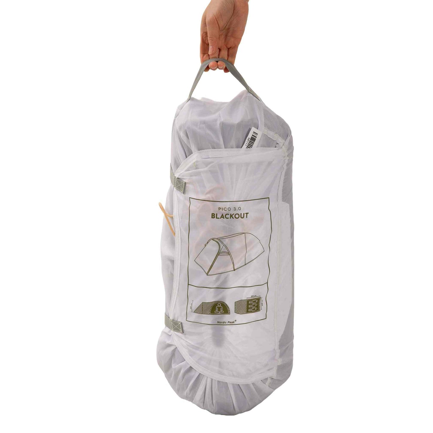 3-personers XL telt med blackout-funktion, nem transportpose, og vandtæt design.