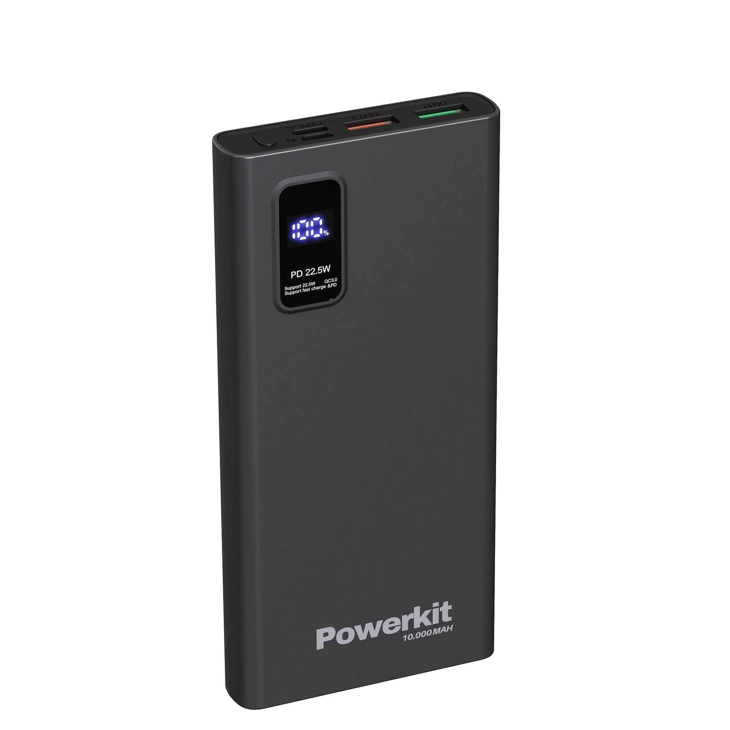 Powerbank 10.000 mAh - hurtigopladning - indbygget display
