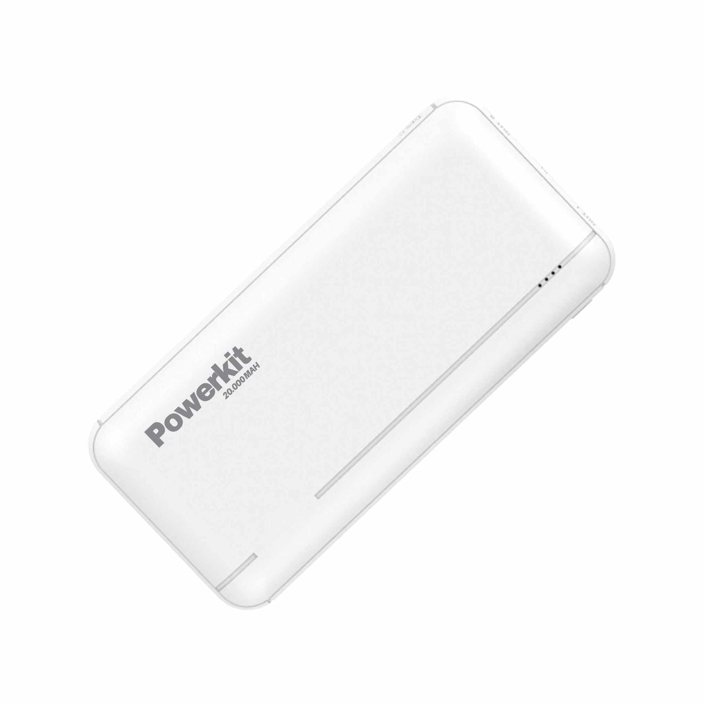 Powerbank 20.000 mAh hvid med 11W hurtigopladning og USB A til to enheder samtidigt
