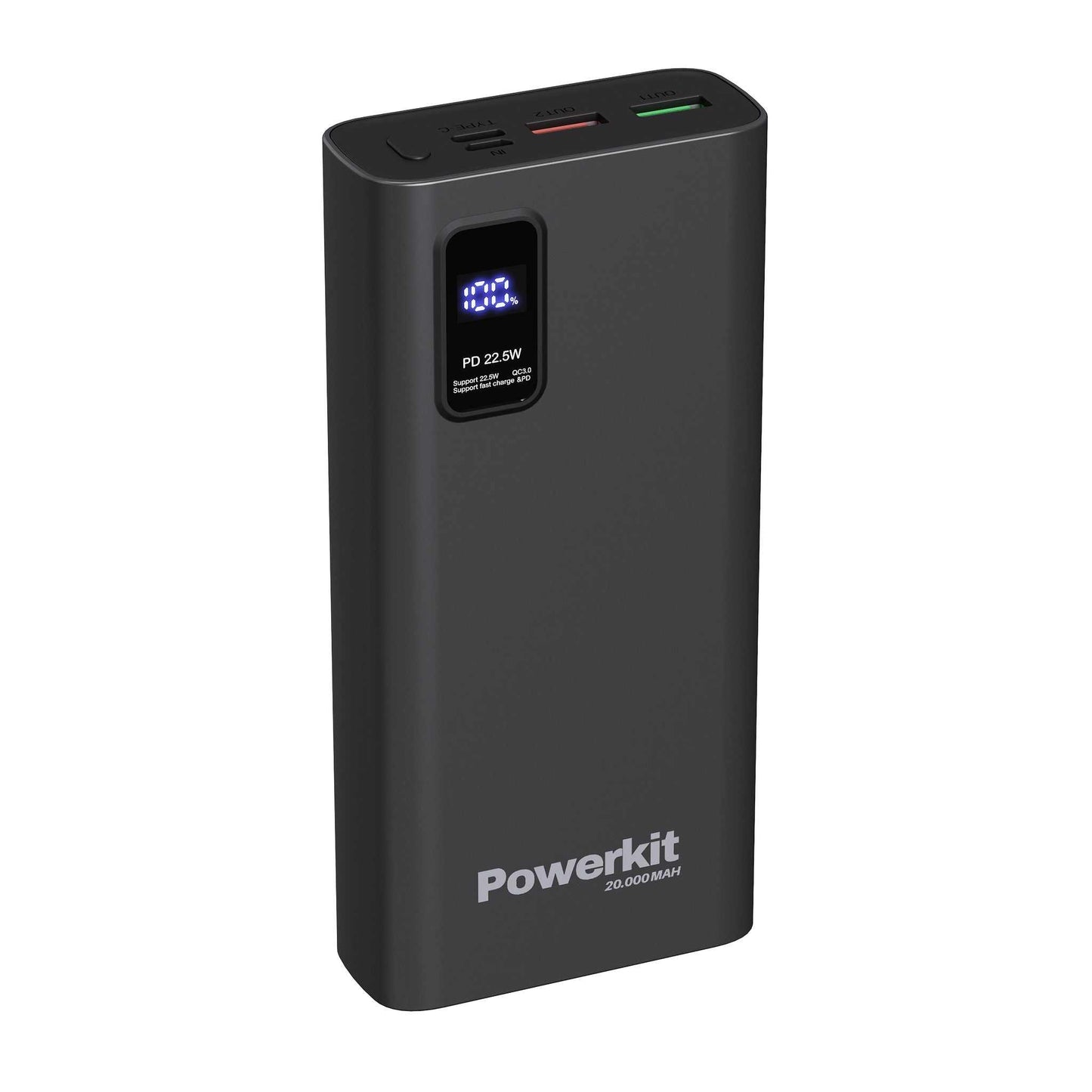 Powerbank 20.000 mAh - hurtigopladning - indbygget display