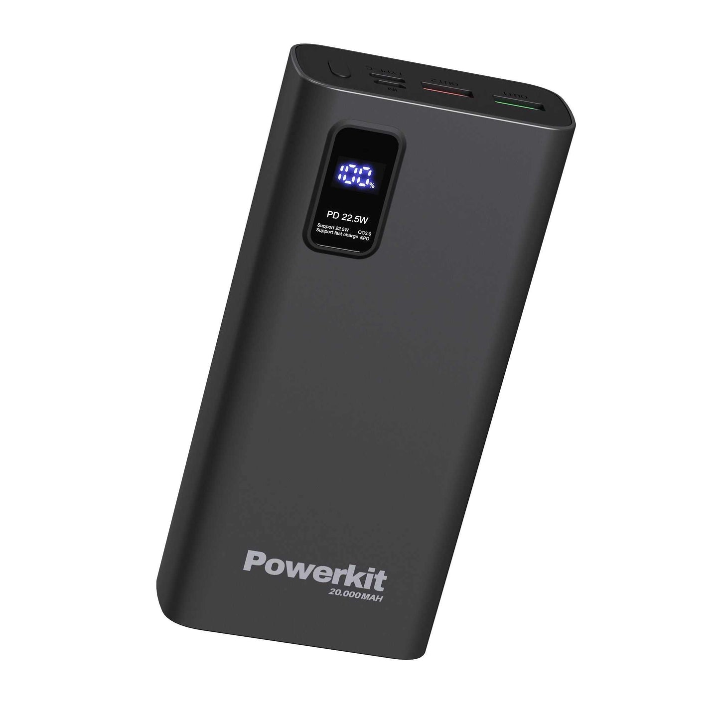 Powerbank 20.000 mAh - hurtigopladning - indbygget display