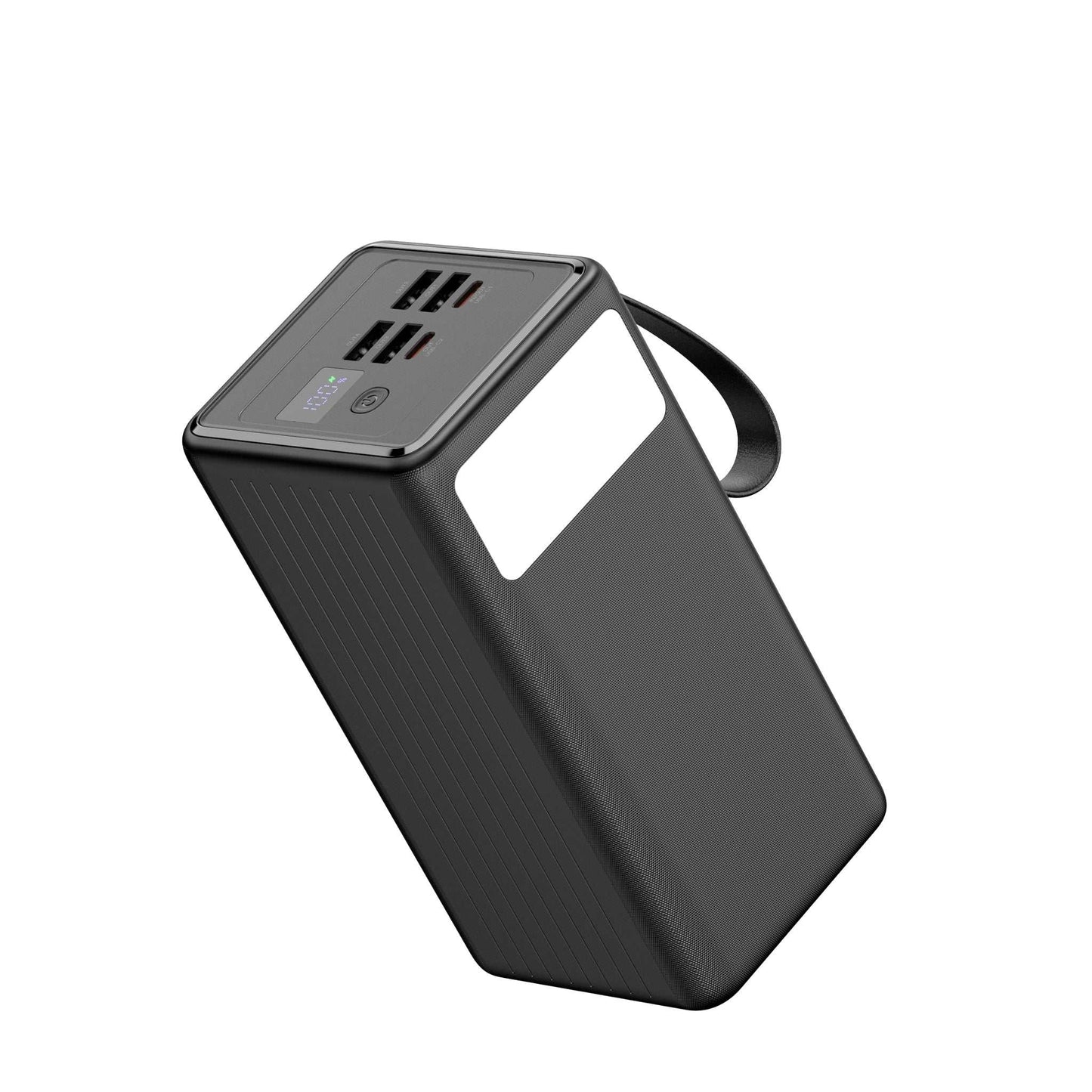 Powerbank 60.000 mAh med hurtigopladning, indbygget display og lommelygte til opladning af flere enheder samtidigt