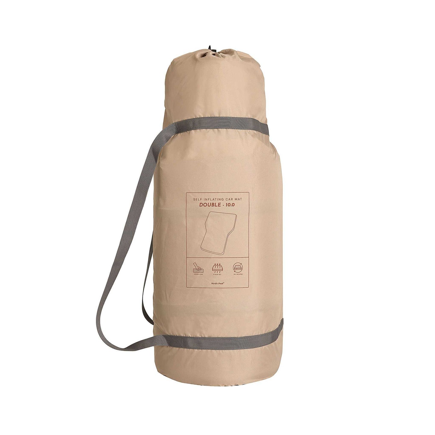 Self-inflating car mattress 10cm thick, designed for Tesla Model Y and similar, with carry bag.