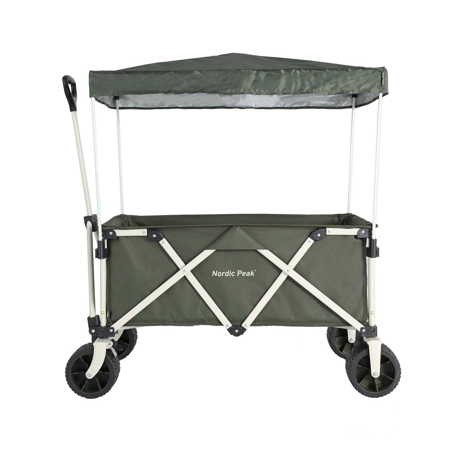 Foldbar trækvogn med tag - max 120 kg.