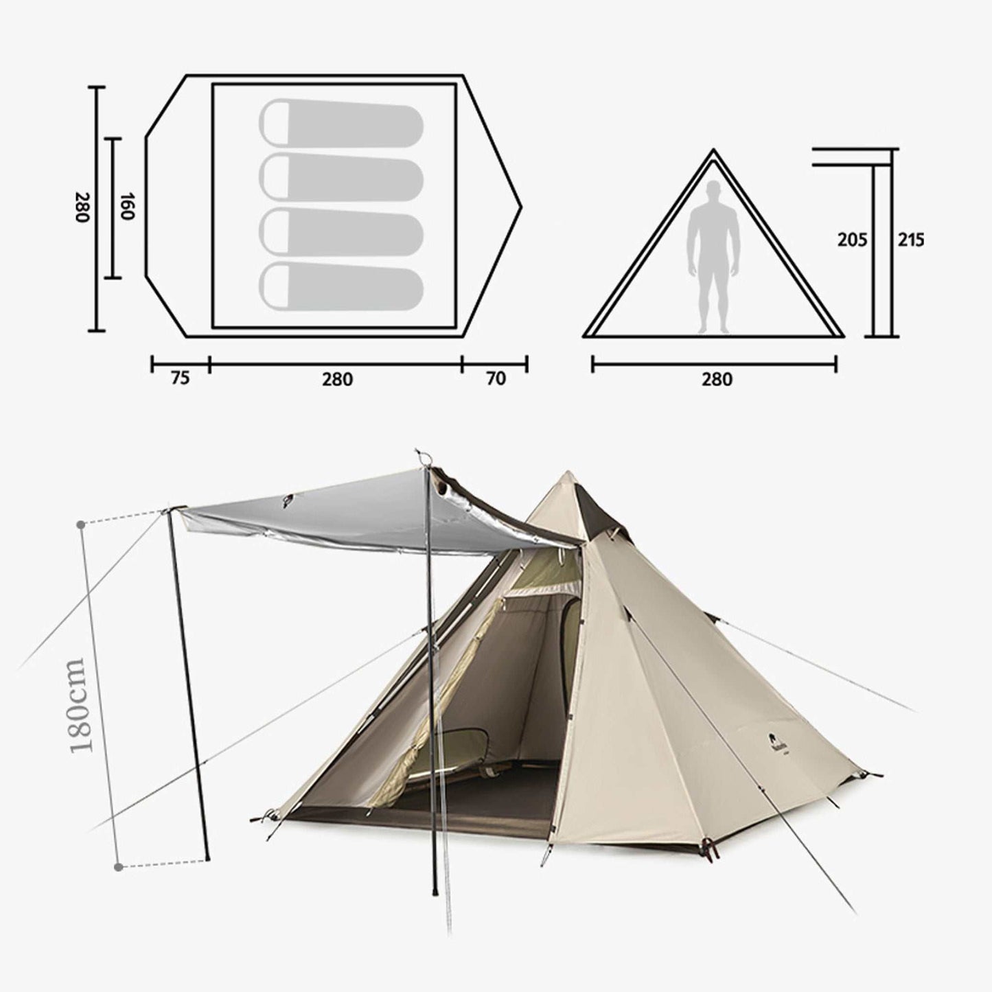 Tipi telt - Easy up 4.0