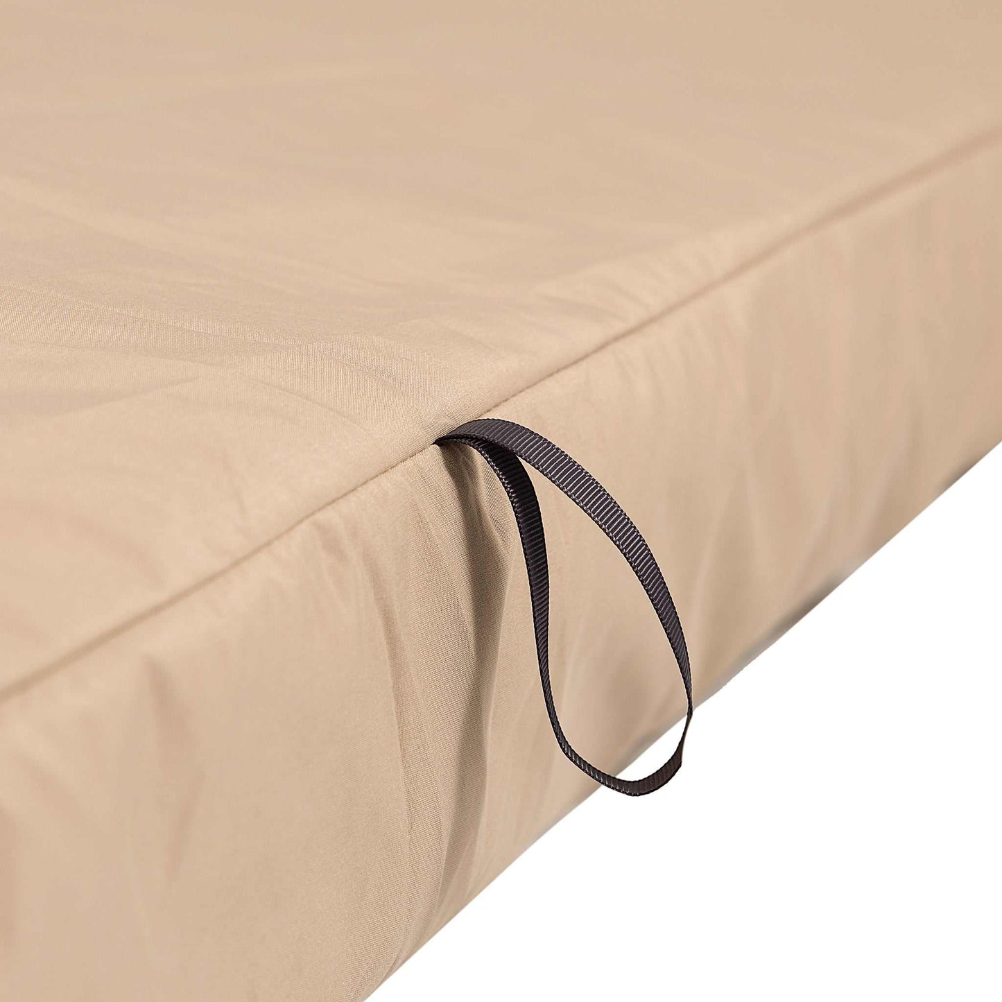 Lagen til 10 cm deluxe sleeping mat cover, single size, beige with strap.