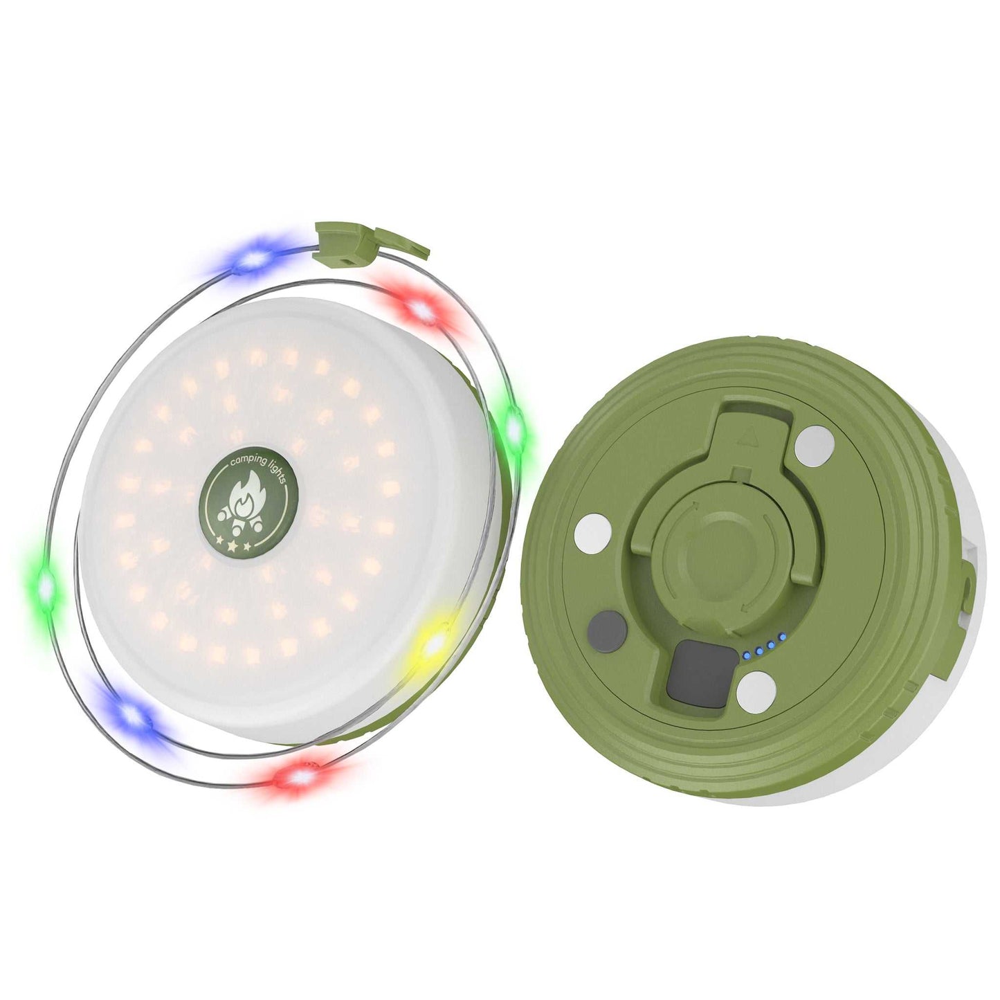 Genopladelig lampe med lyskæde