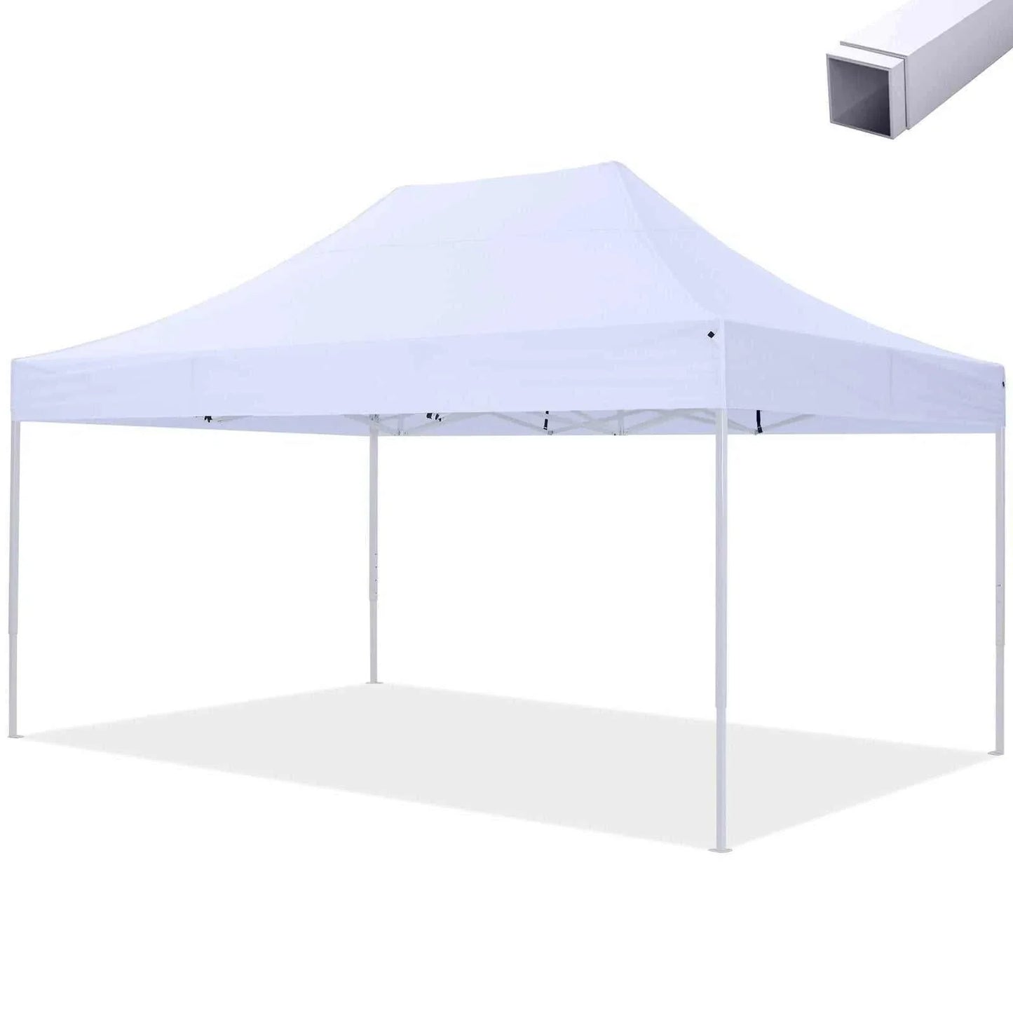 Pavillon Easy Up 3x4.5m with white steel frame and waterproof polyester canopy.
