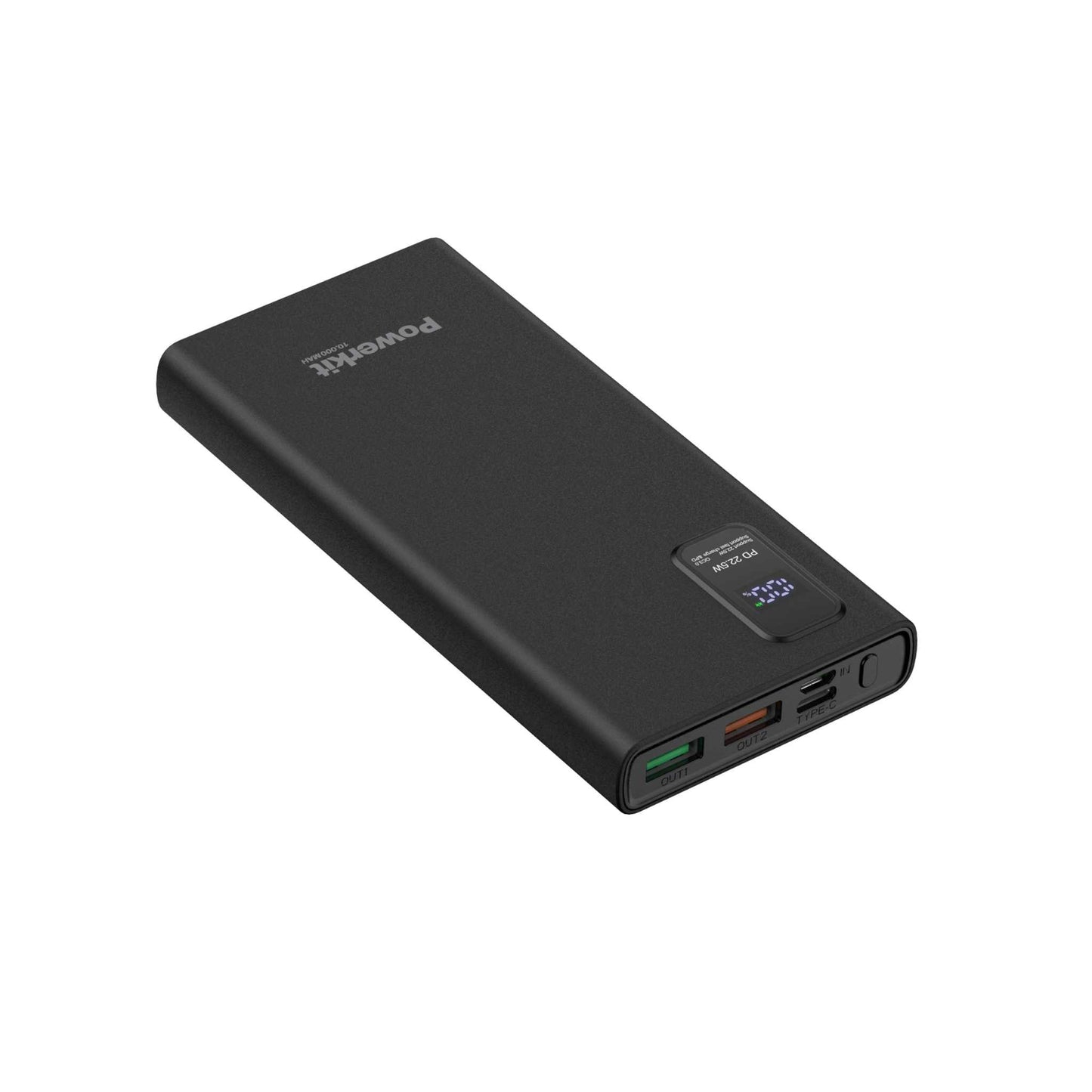 Powerbank 10.000 mAh - hurtigopladning - indbygget display
