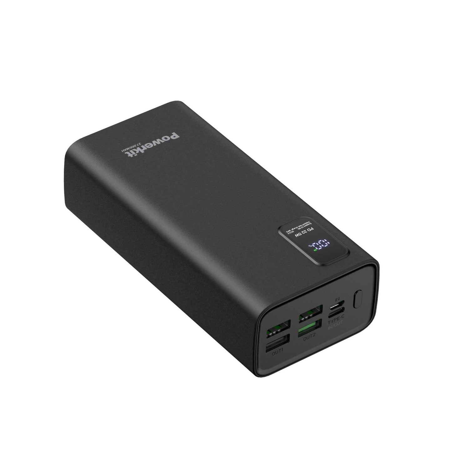 Powerbank 27.000 mAh - hurtigopladning - indbygget display