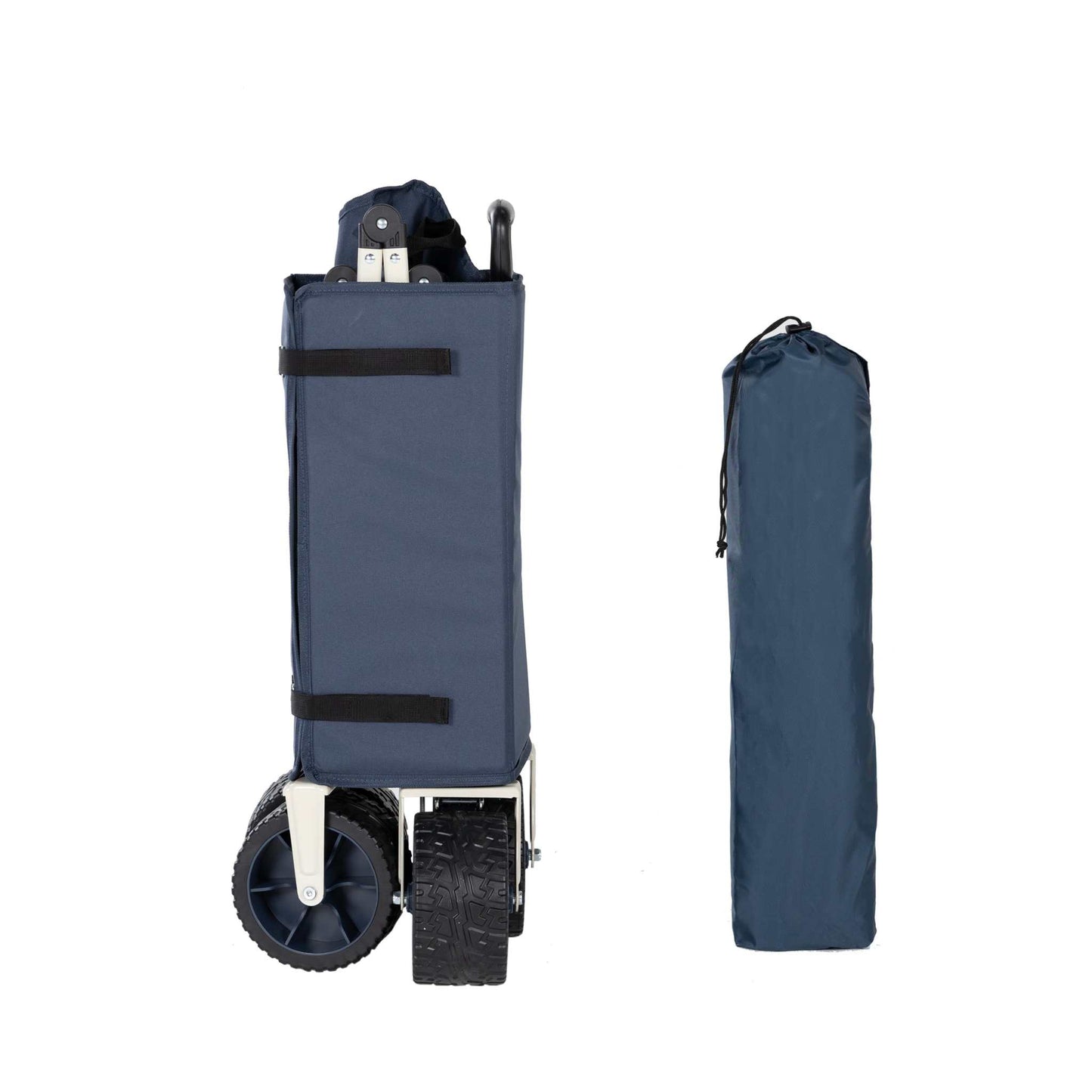 Foldbar trækvogn med tag - max 120 kg.