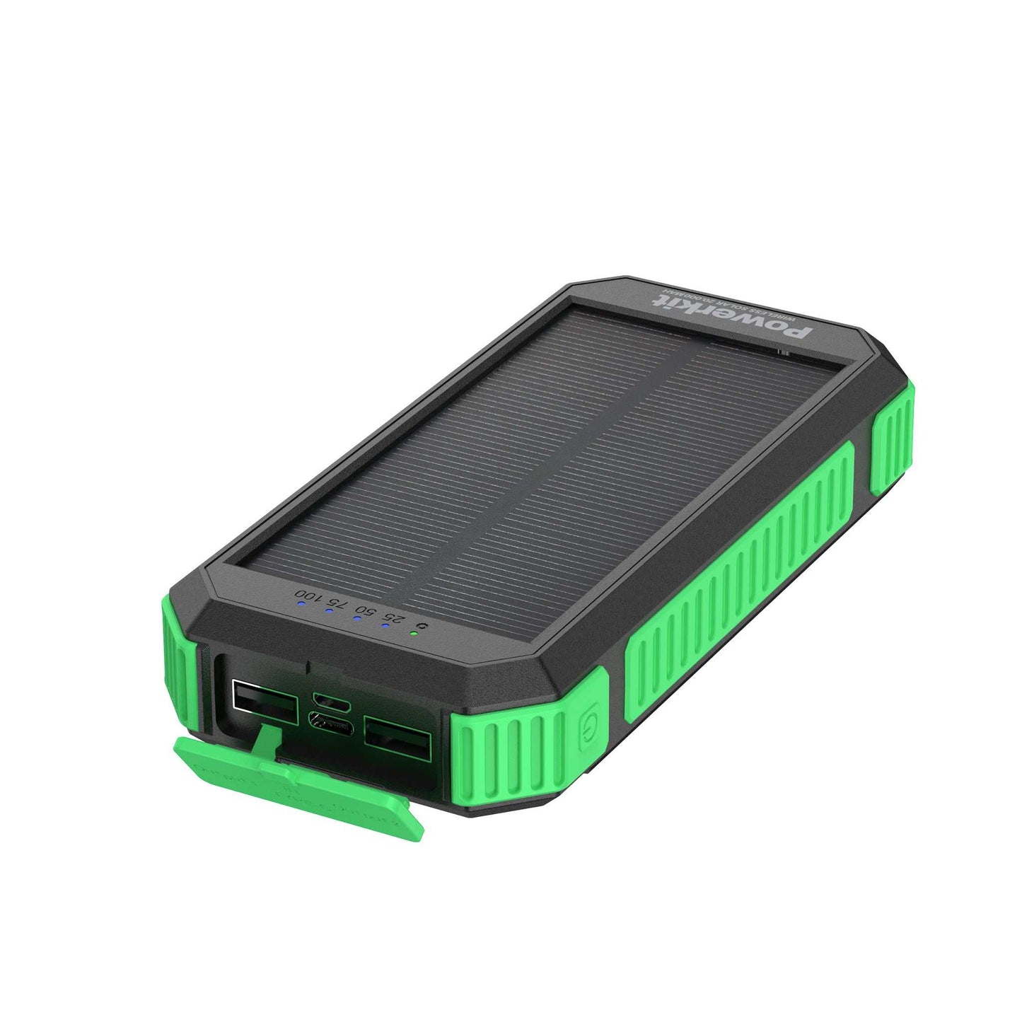 Powerbank 20.000 mAh - solceller og trådløs opladning