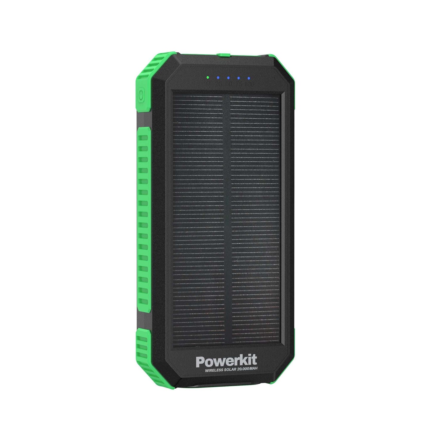 Powerbank 20.000 mAh - solceller og trådløs opladning