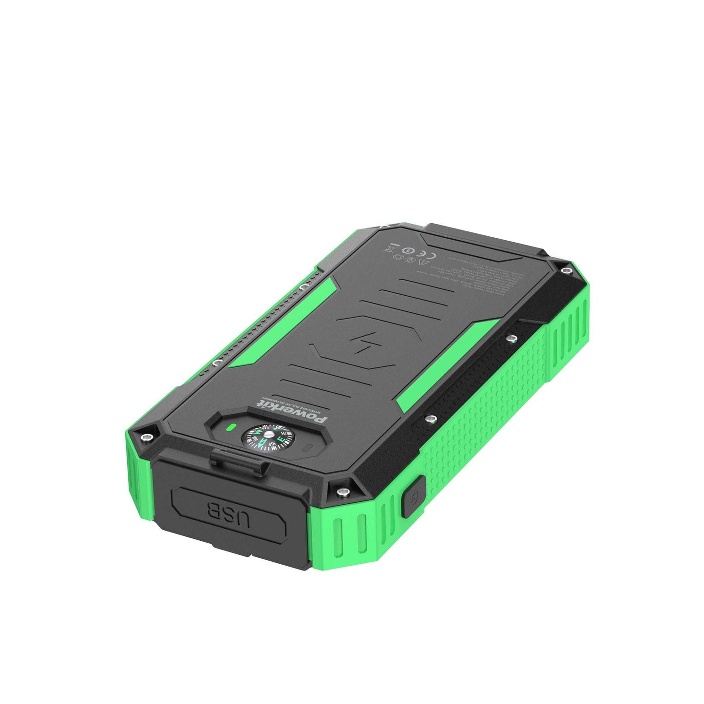 Powerbank 30.000 mAh - solceller og trådløs opladning