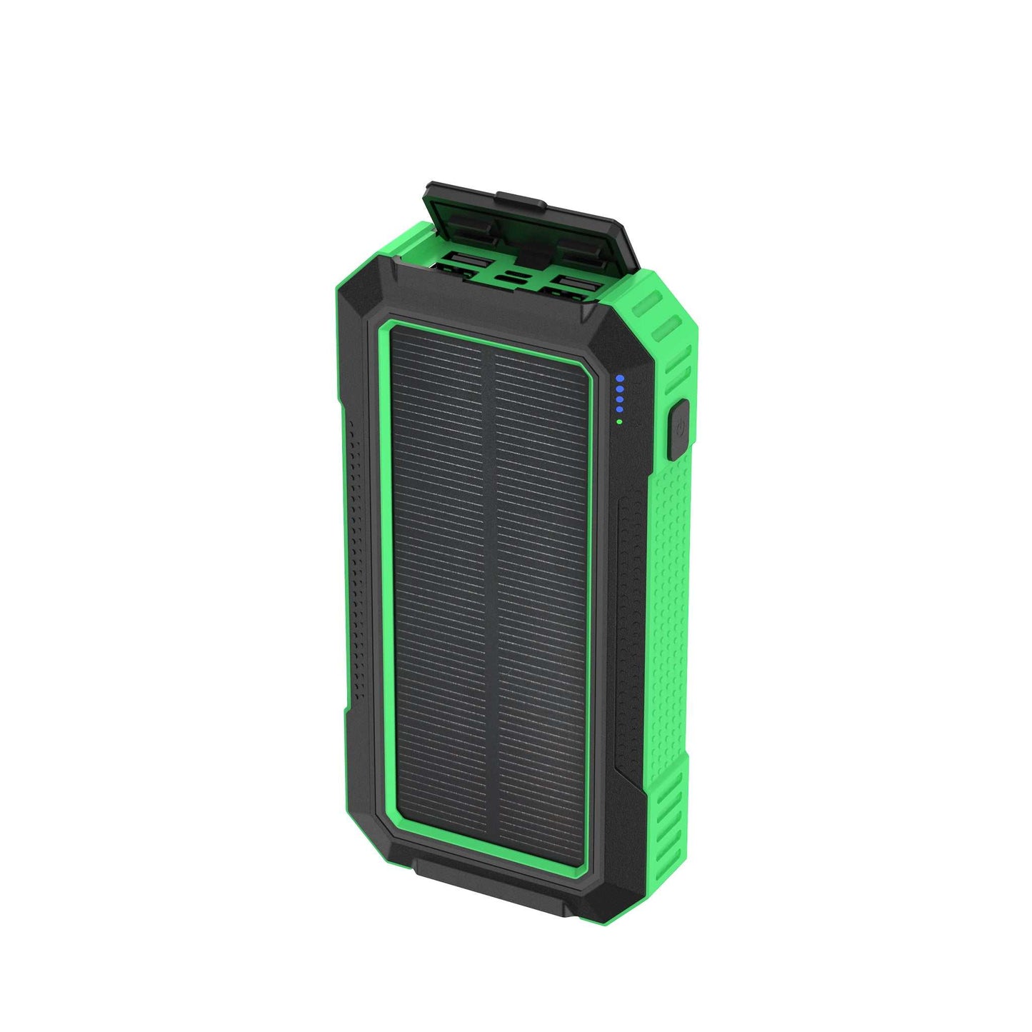 Powerbank 30.000 mAh - solceller og trådløs opladning