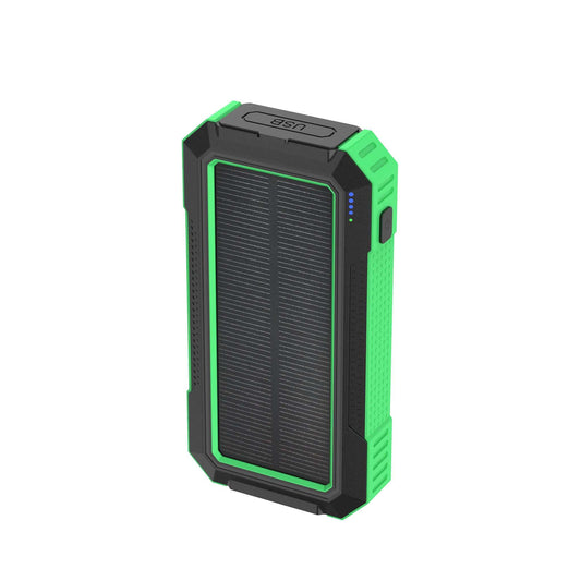 Powerbank 30.000 mAh - solceller og trådløs opladning