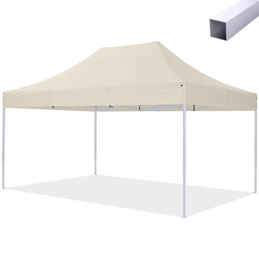 Pavillon Easy Up 3x4.5m with sturdy white steel frame and waterproof polyester canopy.