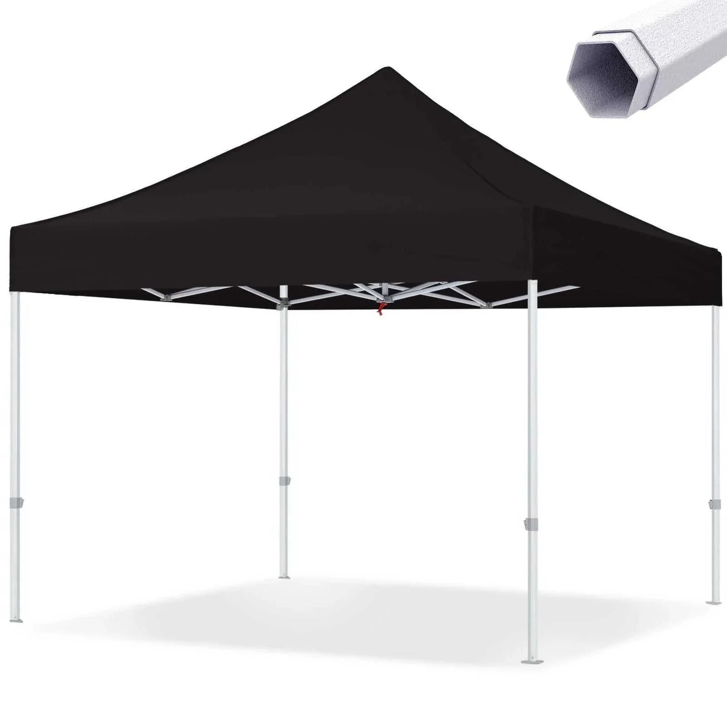 Pavillon Easy Up 3x3m with sturdy steel frame and waterproof polyester cover.