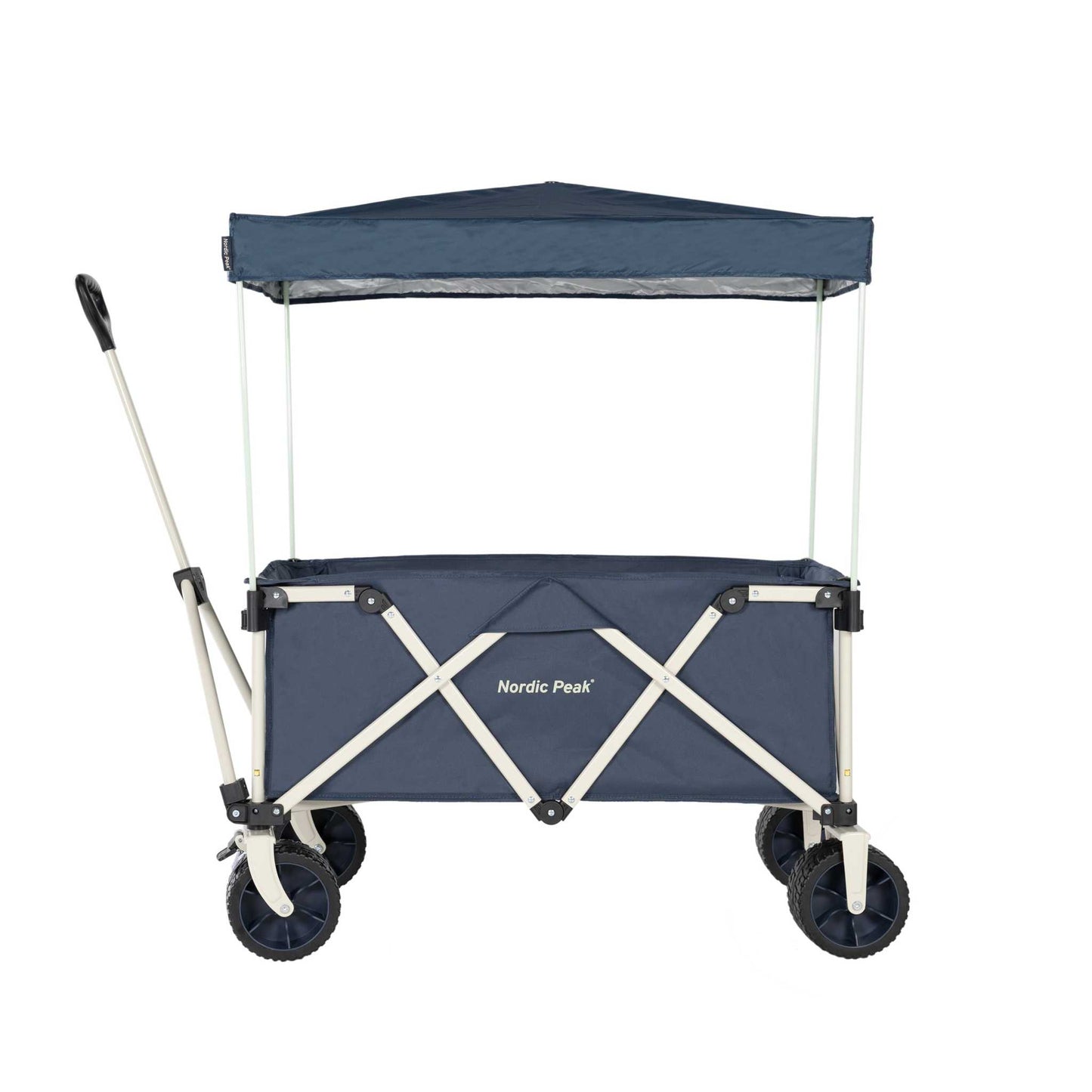 Foldbar trækvogn med tag - max 120 kg.