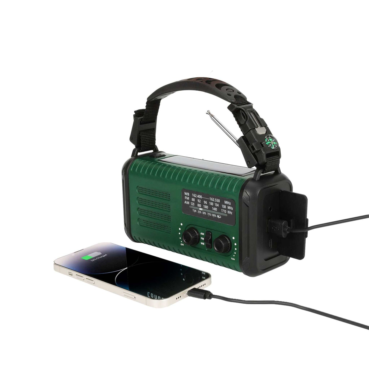 Nødradio m. solceller – FM/AM - 20.000 mAh powerbank