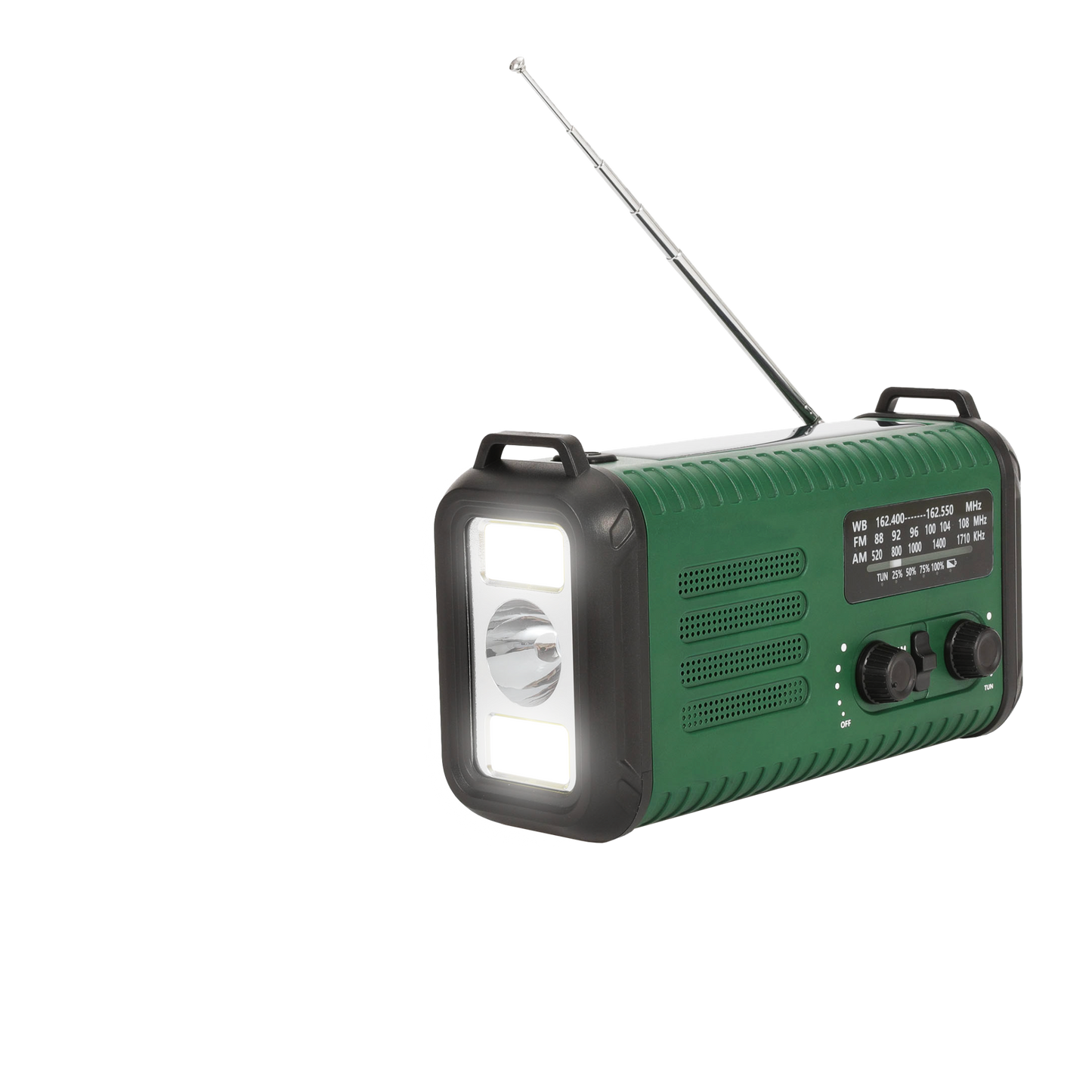Nødradio m. solceller – FM/AM - 20.000 mAh powerbank