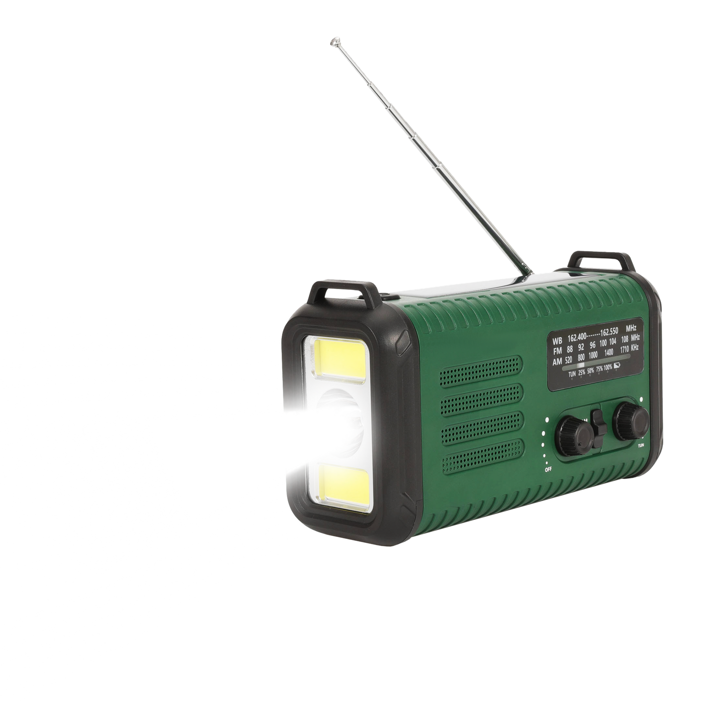 Nødradio m. solceller – FM/AM - 20.000 mAh powerbank