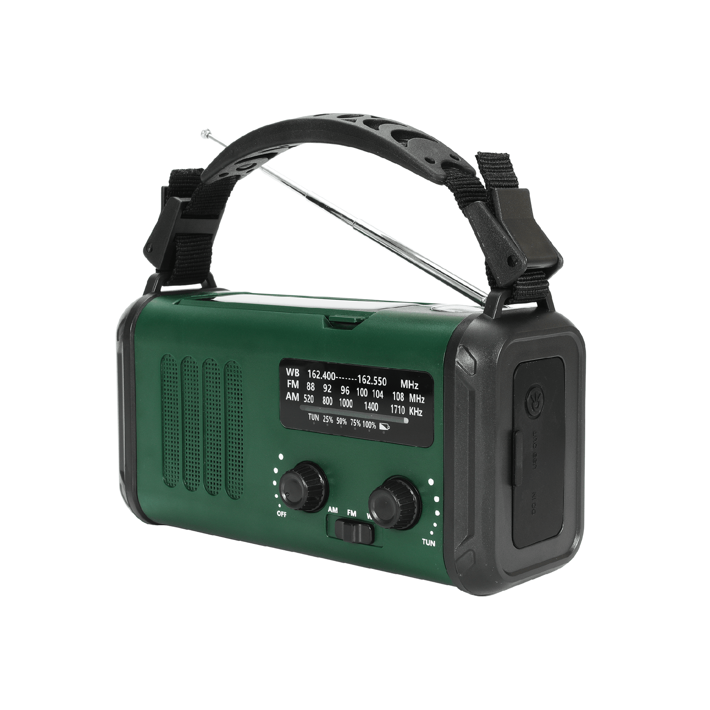 Nødradio m. solceller – FM/AM - 10.000 mAh powerbank