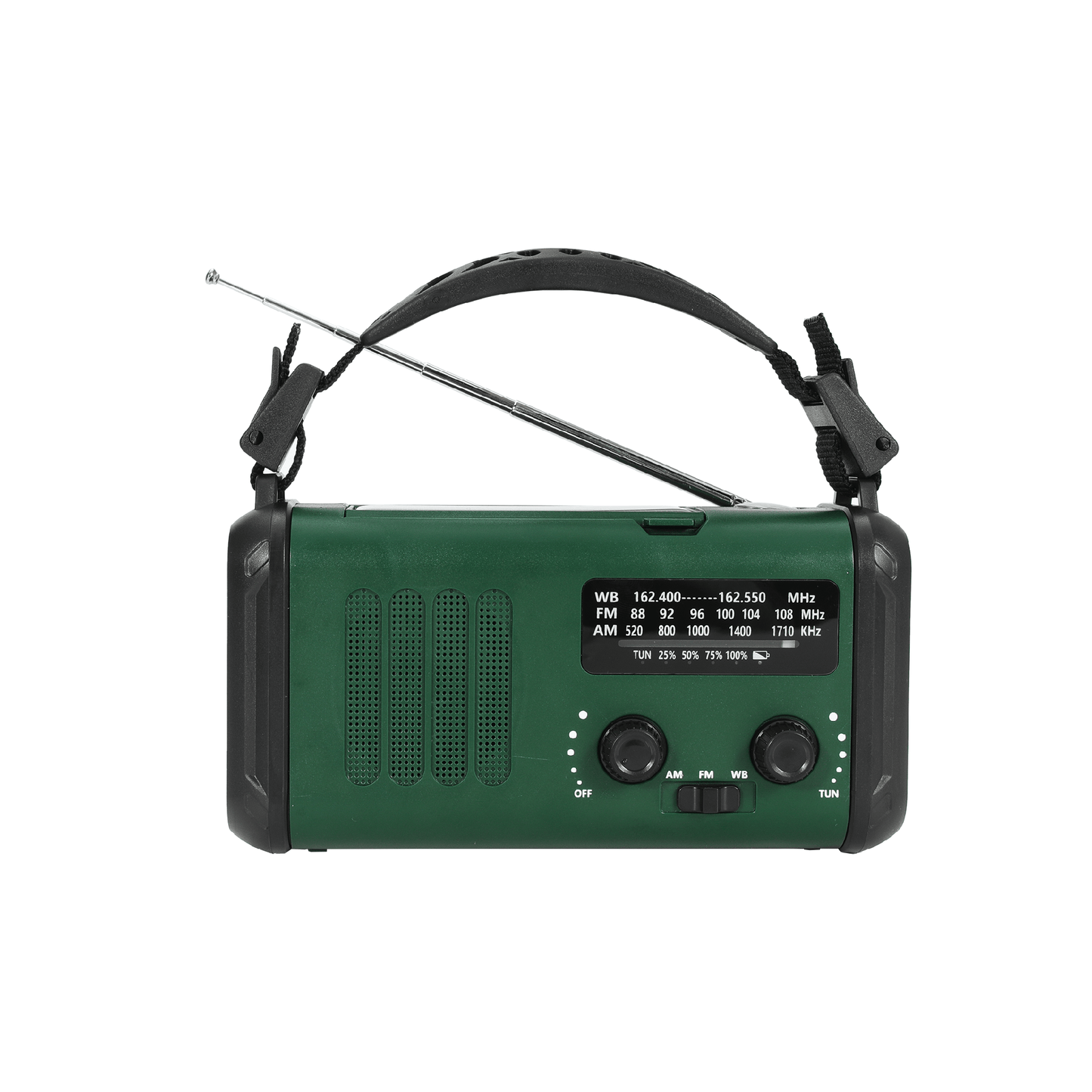 Nødradio m. solceller – FM/AM - 10.000 mAh powerbank