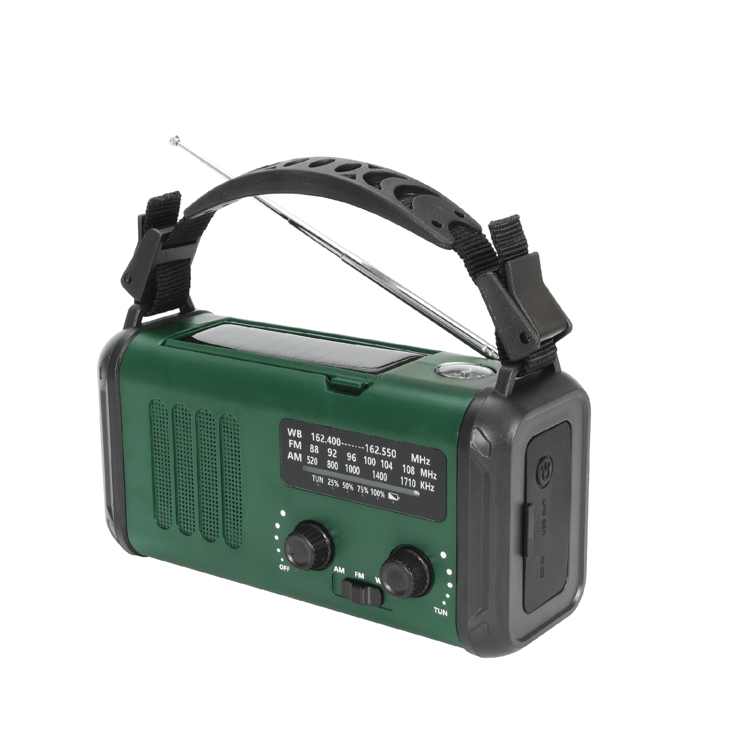 Nødradio m. solceller – FM/AM - 10.000 mAh powerbank