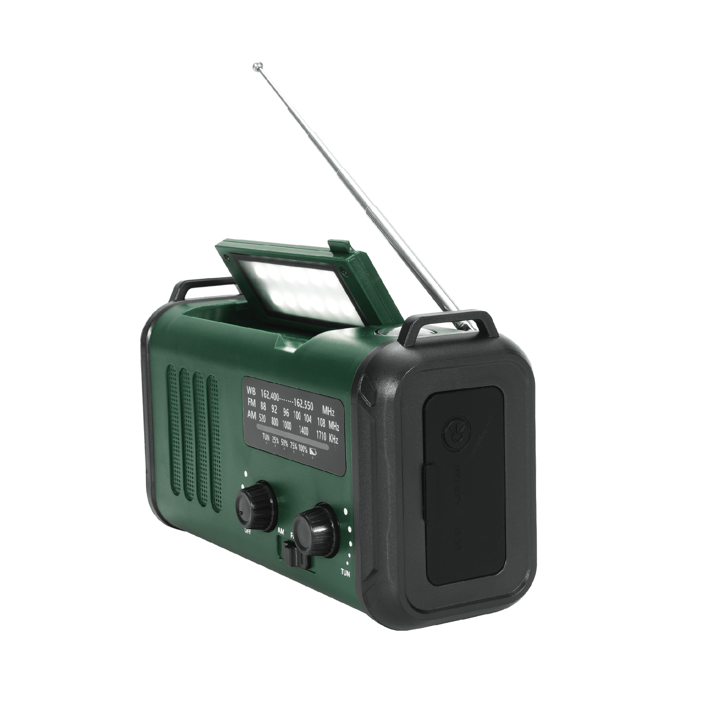 Nødradio m. solceller – FM/AM - 10.000 mAh powerbank