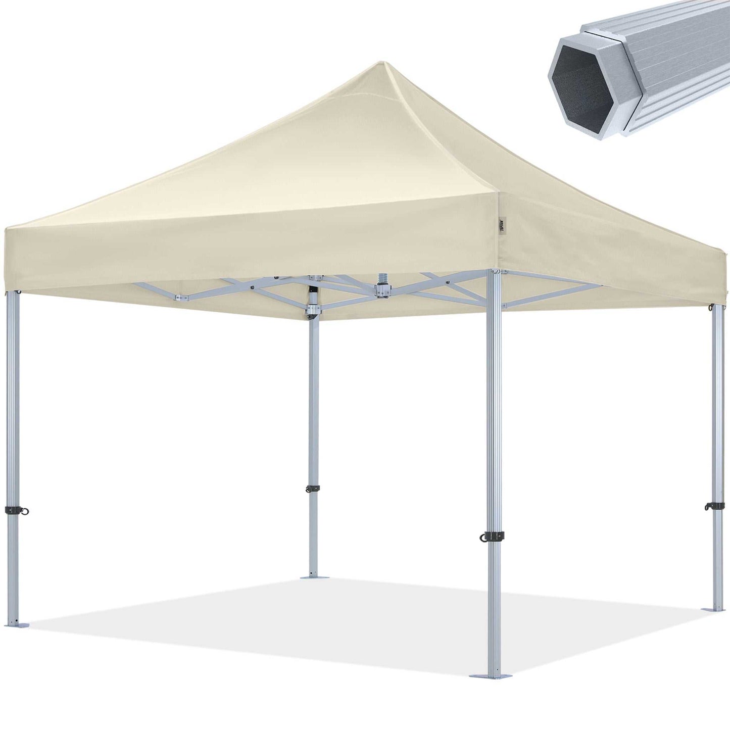 Pavillon Easy Up - 3x3m - Sekskantet aluminium - Professionel