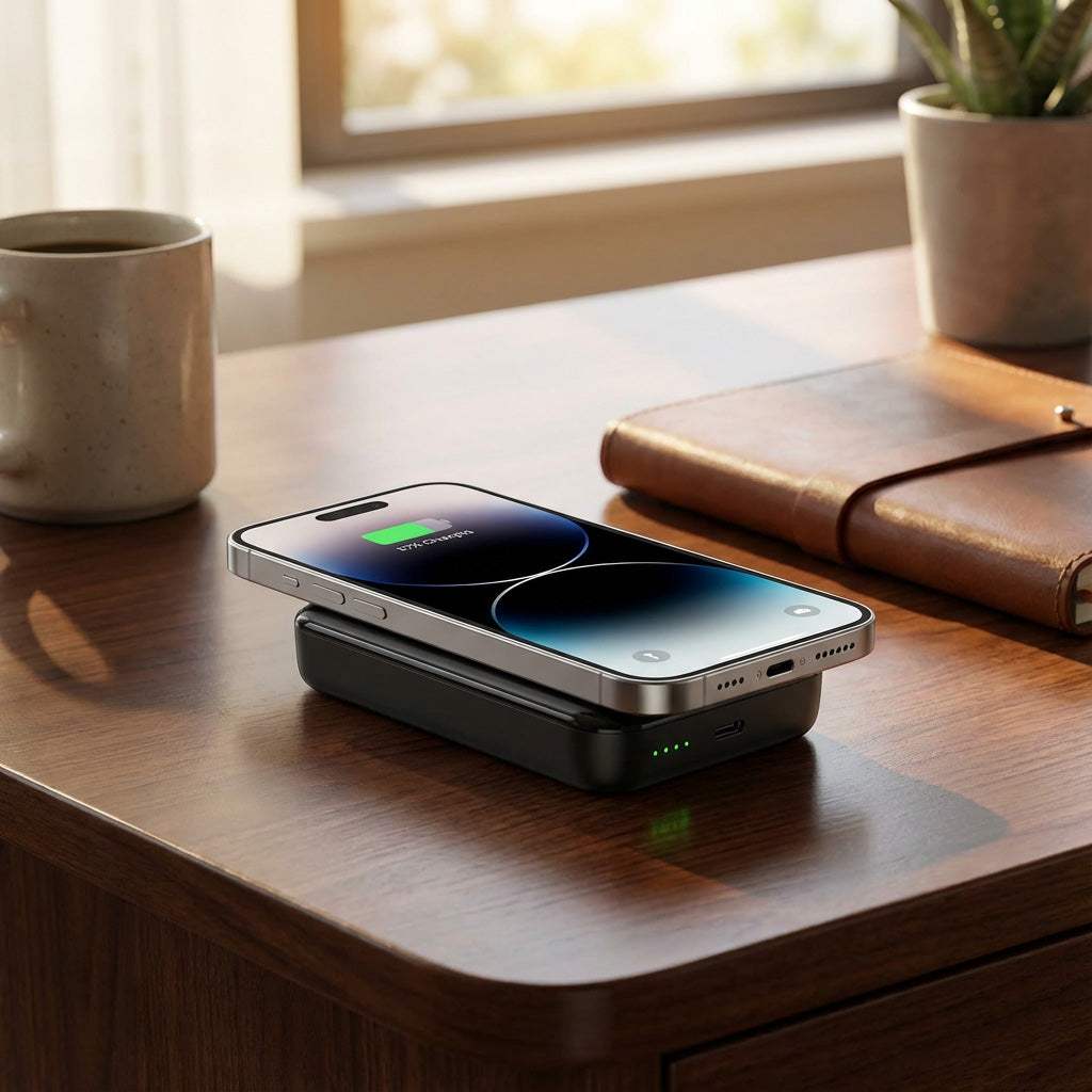 Powerbank 10.000 mAh - trådløs opladning