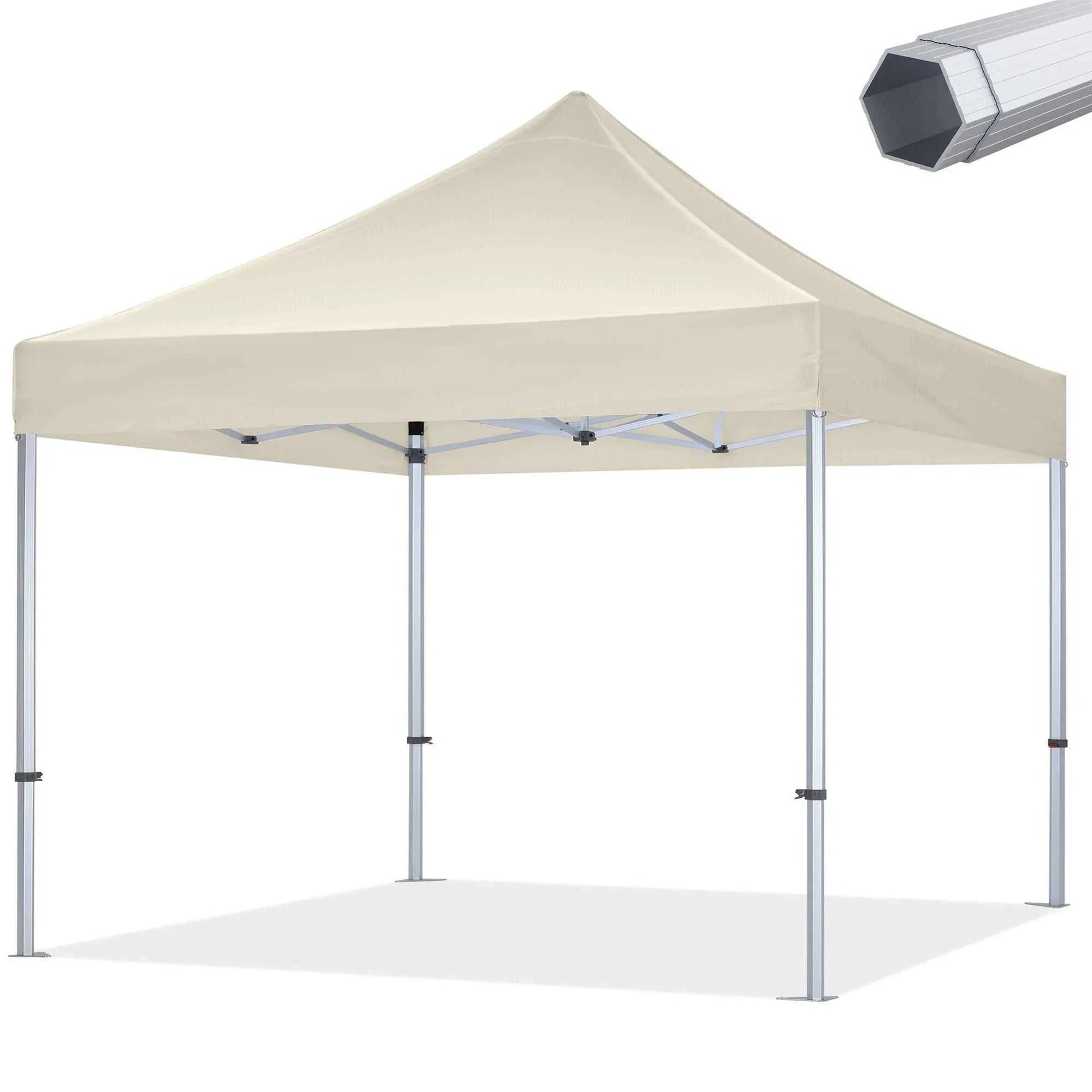 3x3m premium aluminium pavilion with waterproof UV-protected polyester canopy.