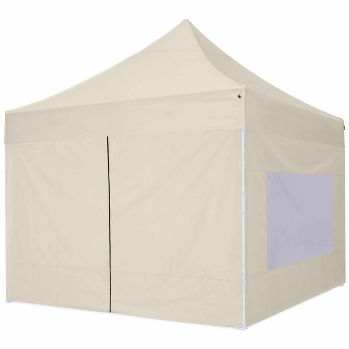Sidevæg til pavillon 3x3m med dør og lynlås, vandtæt PU coating, nem velcro montering.