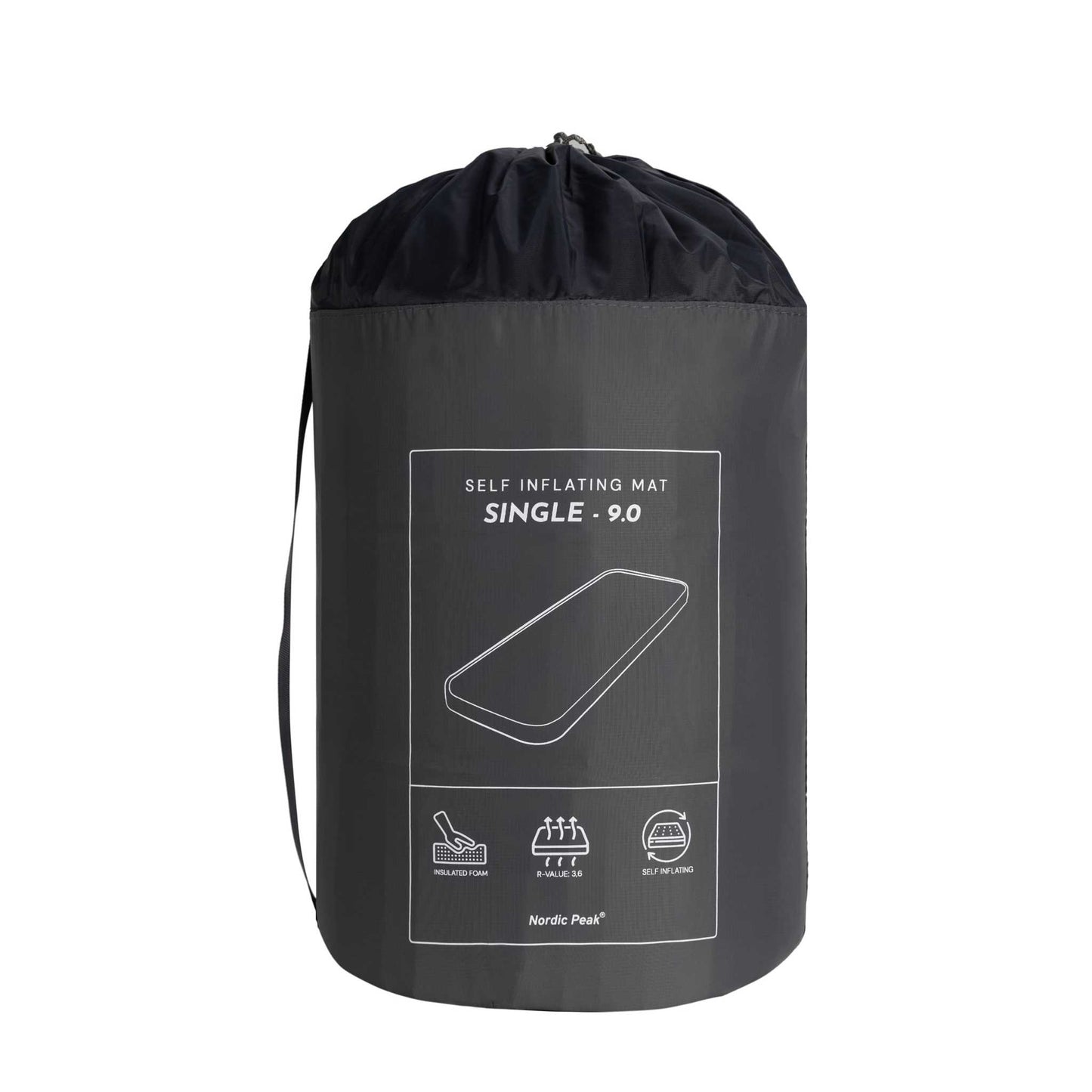 Selvoppustelig liggeunderlag - single - 9 cm.