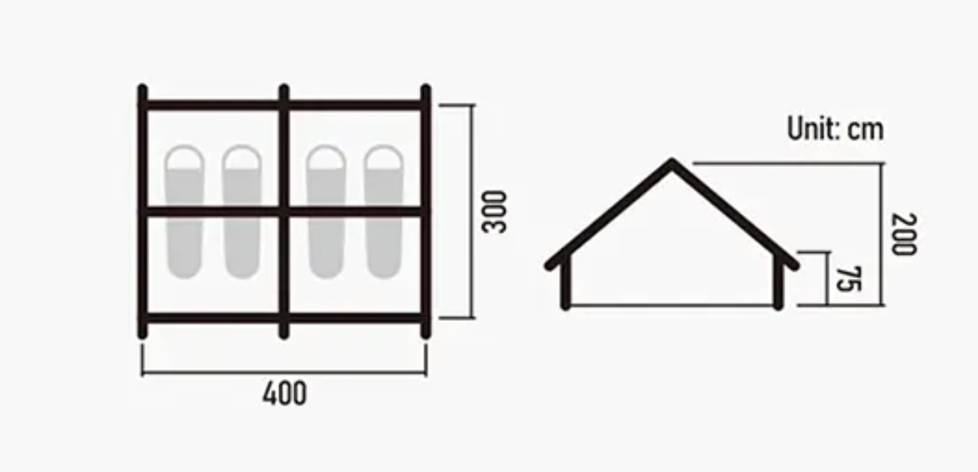 Oppustelig glamping telt - Large