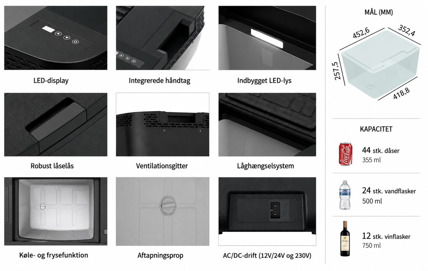 Kompressor køleboks til Tesla - 35L