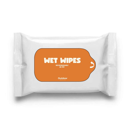 Wet wipes 100% biodegradable, 80 count, eco-friendly packaging.