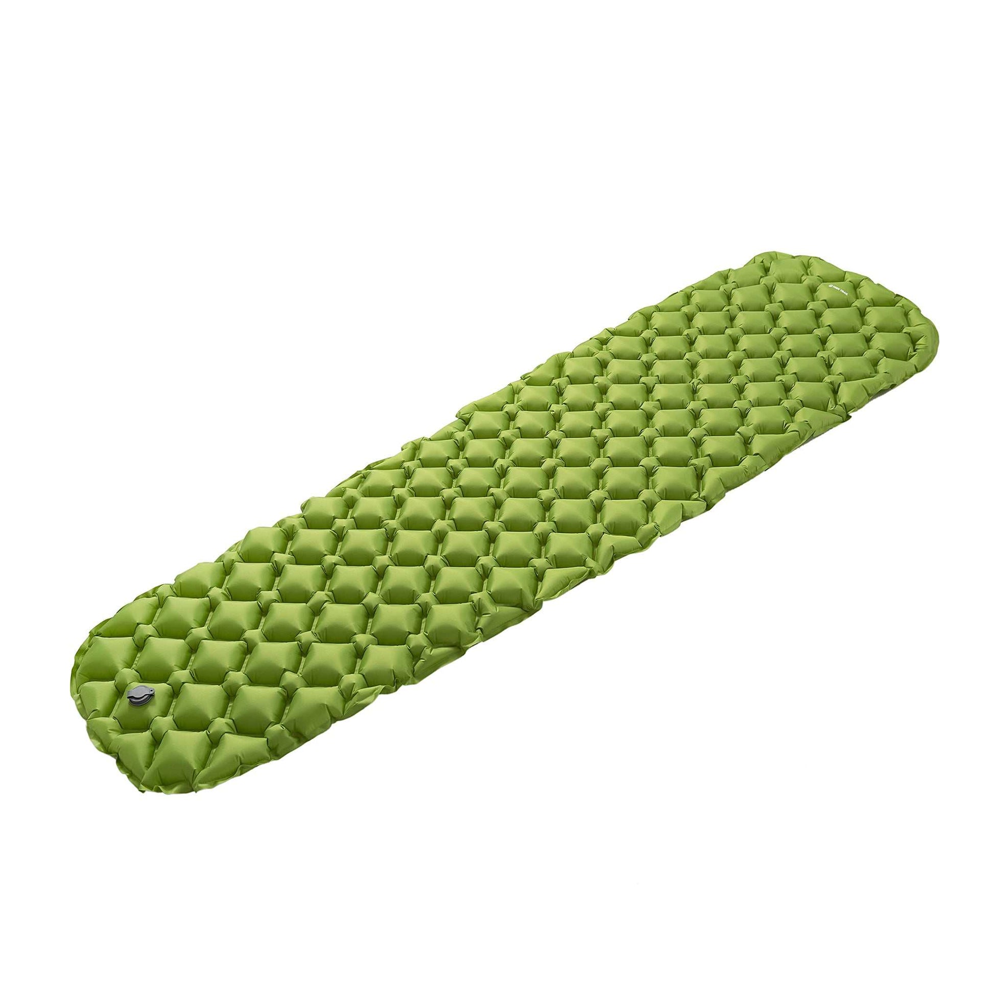 Ultralet liggeunderlag - 5,5 cm tykkelse, 190 x 56 cm, grøn, ripstop nylon.